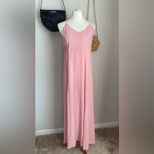 Show Me Your Mumu Pink Lace Up Maxi Dress, Size Medium
